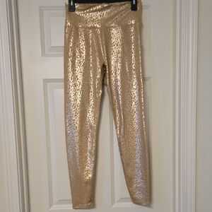 BuffBunny Gold Leopard Print Leggings